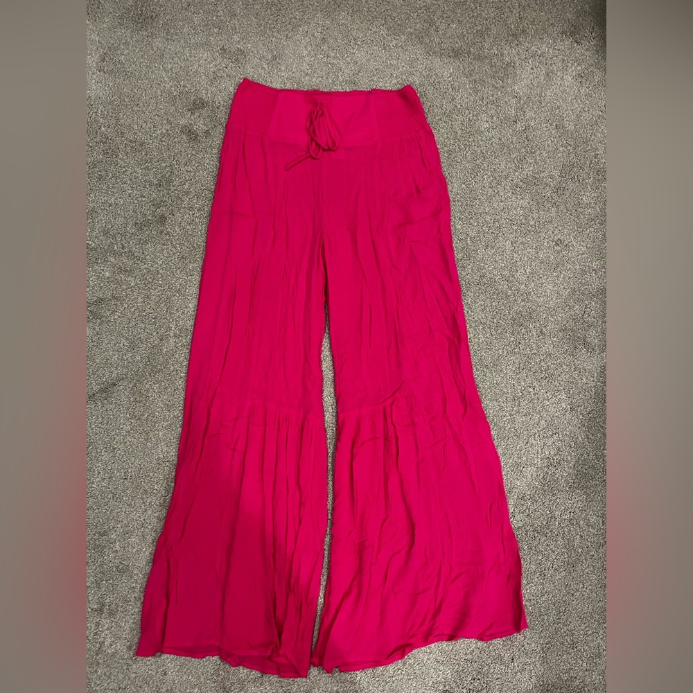 Hot Pink Linen Gypsy Pants